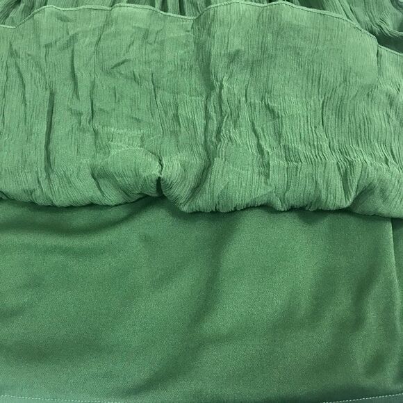 Maggy London Green Crepey Halter Beaded Gown Dress - Picture 10 of 13